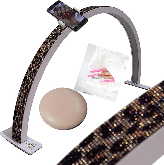 Half Moon Light for Nail Desk-4pcs Set-Half Moon Light-Half Moon Light for Esthetician-Half Moon Lamp for Nails-Nail Lamp for Desk-Nail Desk Light-BONUS Phone Holder,Nail Prop & Elbow Rest