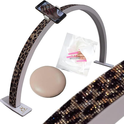 Half Moon Light for Nail Desk-4pcs Set-Half Moon Light-Half Moon Light for Esthetician-Half Moon Lamp for Nails-Nail Lamp for Desk-Nail Desk Light-BONUS Phone Holder,Nail Prop & Elbow Rest