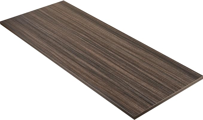 Kaboon Universal Tabletop 55"x20", Solid One-Piece Melamine Table Top, Double Desk L-Desk DIY, Home and Office,Eucalyptus/Dark Walnut