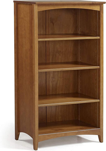 Shaker Style 4 Shelf Bookcase / Solid Wood / 48" High / Adjustable Shelving / Closed Back / Display Bookshelf for Living Room, Bedroom, Home and Office, Cherry
