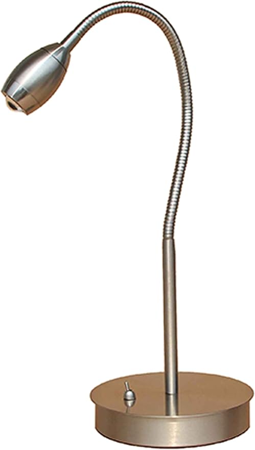 202071-15 Adjustable Beam LED Desk Lamp, 8.47" x 5.9" x 19.5", Brushed Nickel