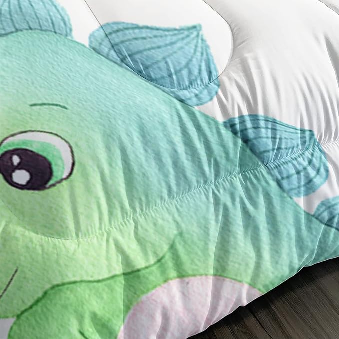 CVHOUSE Dinosaur Bedding Set,Dinosaur Comforter,Dinosaur Comforter Set Queen,Microfiber Quilt Set with 1 Comforter and 2 Pillow Cases- 3 Piece