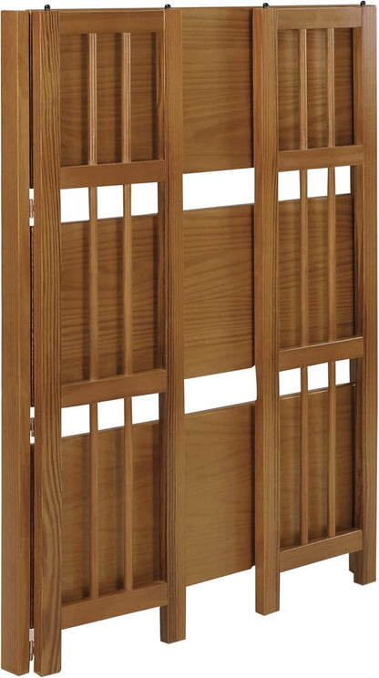 Casual Home 3-Shelf 27.5" Wide Folding Stackable Bookcase, Chestnut (New)
