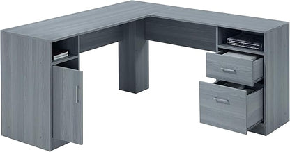 NicBex Laik-DW-00038-DX Desks, 59.5" W x 59.5" D x 29.75" H, Gray