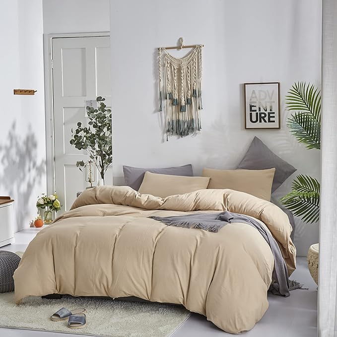 Champagne Comforter Set Cal King Solid Champagne Bedding Set Lightweight Women Soft Champagne Blanket 3 PCs Durable Light Khaki Colored Comforter Set Cal King Breathable Bed Comforter Set
