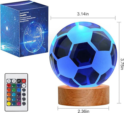 Large 3D Soccer Ball Night Light, Soccer Lamp 16 Color Changing with Remote Control for Bedroom Decor, Cool Desk Decor Gift for Teens Boys, Football