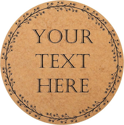 100-1000 Pcs Kraft Custom Sticker Labels Round Customized Labels Wreath Designs Personalized Stickers for Food Jars Gift Essential Oil Bottles Storage Bins(Kraft Paper 4)