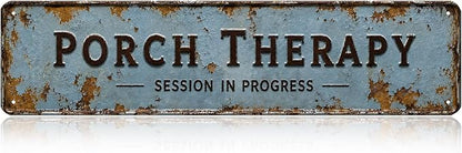Porch Signs Vintage Wall Decor Porch Therapy Patio Signs And Decor Outdoor 4×16 Metal Sign Rustic Sign For Home Outdoor