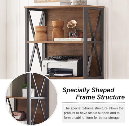 HOMISSUE Bookshelf, 6-Tier Bookshelf, Rustic Wood Metal Bookshelves and Bookcases, Freestanding Open Bookshelf, Industrial Tall Bookcase for Home Office, Living Room and Bedroom, Vintage Brown