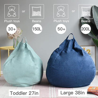 YuppieLife Kids Storage Bean Bag Cover（No Filling）Toy Organizer|Carrying Handle Sofa|Available for Kids and Teenager|Cuddle Chair|Machine Washable and Durable（27“,Happy Dinosaur）