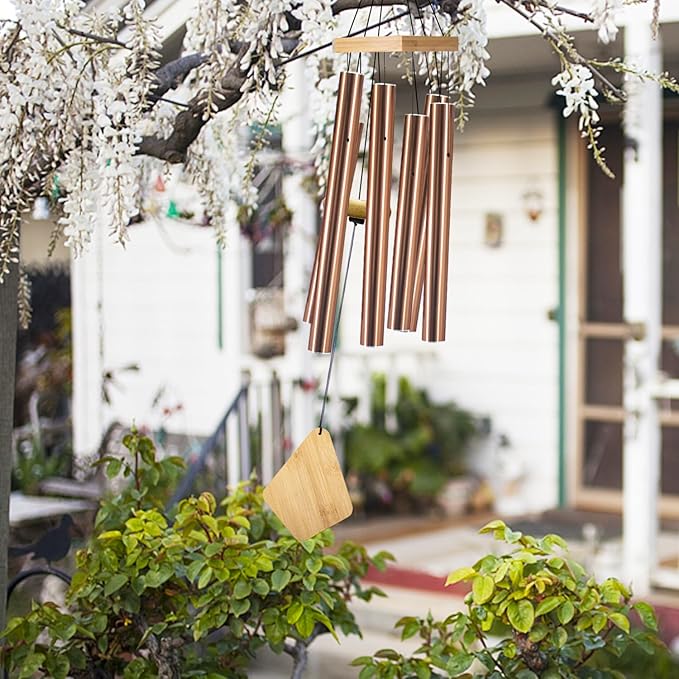 Wind Chimes Outdoor, Deep Tone Memorial Wind Chimes with Hook, Gifts for Mother's Day/Housewarming/Christmas, Patio, Garden, Yard, Home Decor, Copper