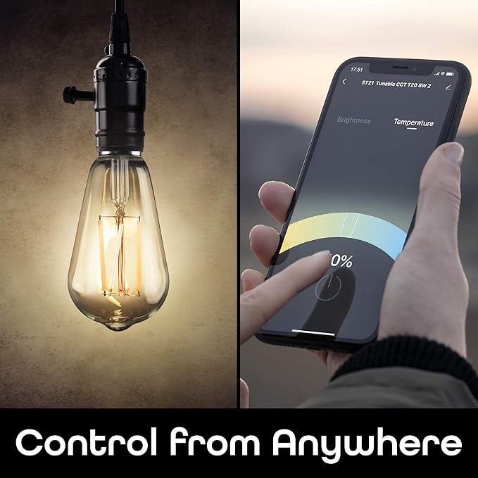 Geeni Smart Light Bulb - Alexa and Google Home Compatible, Tunable White LED Programmable and Dimmable WiFi Light Bulb, App Controlled (ST21, 2-Pack)