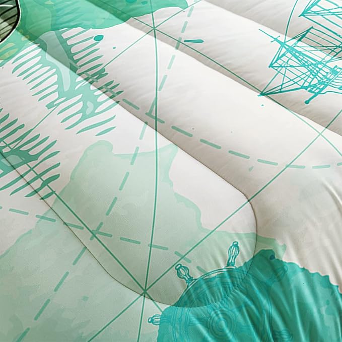 CVHOUSE Sea Turtle Bedding Set,Sea Turtle Comforter Full,Ocean Bohemia Comforter Set for Boys Kids Girls,Ocean Quilt Set with 1 Comforter and 2 Pillow Cases