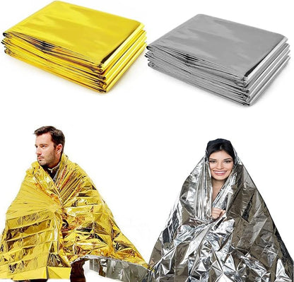 ISOP Rescue Blanket Gold & Silver | 11 Units Large Size 82 x 63 in | Emergency Thermal Blankets Survival Blankets First Aid | Warmth Retaining Blanket | Multi-Use Lightweight & Compact