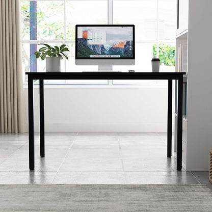 SDHYL 47 inches Contemporary Computer Desk Spacious Workstation Sturdy Writing Desk Meeting Desk, S7-GCP2AC3-120BK-N
