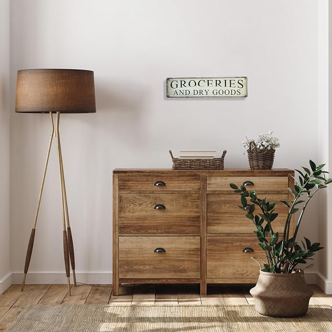 Pantry Sign Grocery Tin Sign General Farmhouse And Kitchen Wall Decor General Store Decorations 4×16 Inches