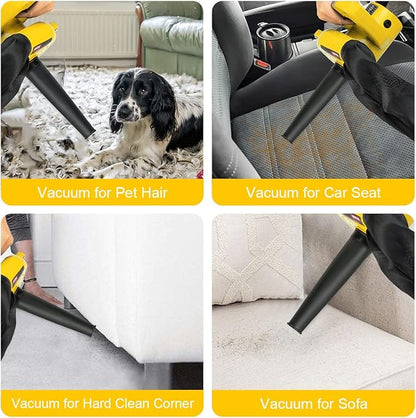Corded Electric Leaf Blower,2 in 1 Small Handheld Lightweight Sweeper/Vacuum,110V 400W Portbale Blower for Leaf/Snow/Dust Blowing (Yellow)
