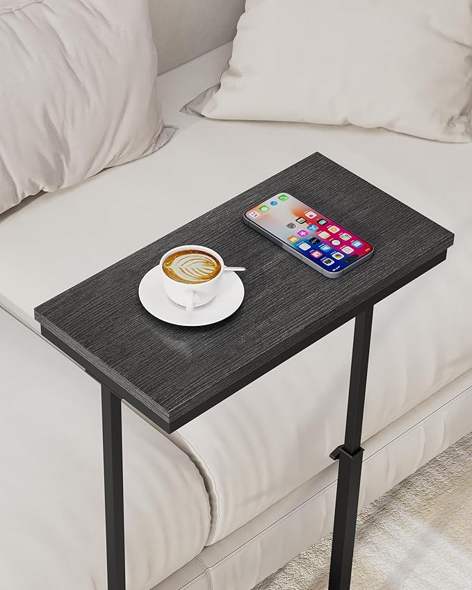 TUTOTAK End Table, Side Table, Tall Couch Table, Sofa Table, Living Room, Bedroom, Black TB01BK0832