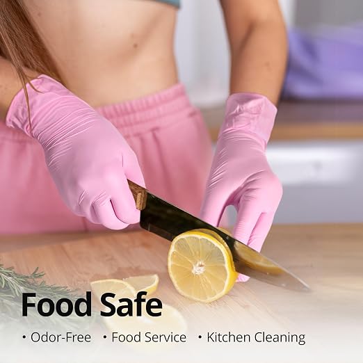 SwiftGrip Pink Nitrile Gloves, 3-mil, Industrial Gloves Disposable Latex Free, for Cleaning & Esthetician, Rubber Powder-Free, 1000-ct Case (Large) Large (Pack of 1000)