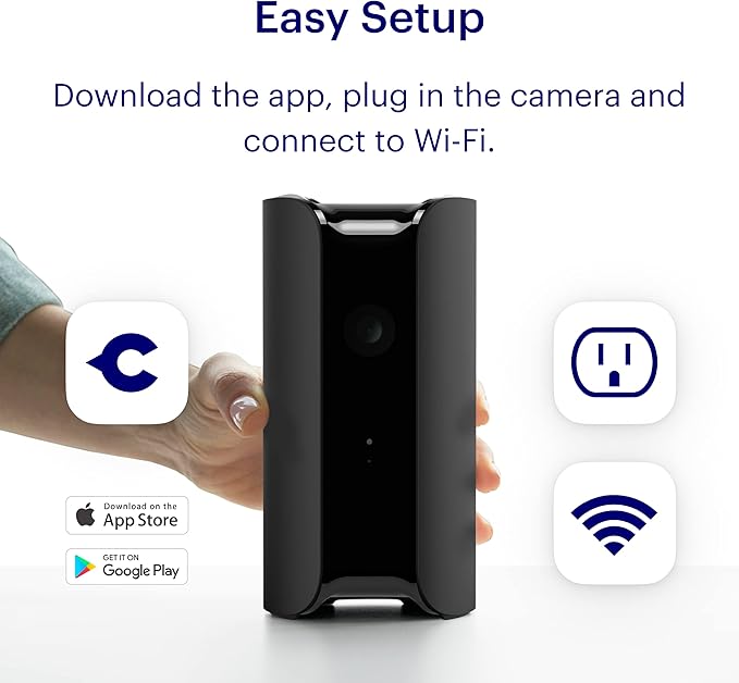Canary View Indoor Home Security Camera 1080p HD WiFi IP | 24/7 Watch Live Video, Motion Alerts, Two-Way Talk, Night Vision, 10x Zoom, Private Mode, Compatible with Alexa, Google Assistant