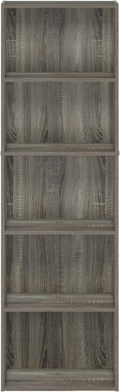 Furinno Luder Bookcase / Bookshelf / Storage Shelves, 5-Tier, French Oak