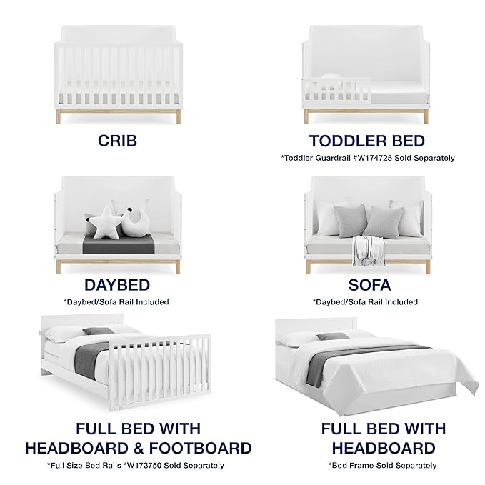 babyGap by Delta Children Oxford 6-in-1 Convertible Crib TrueSleep 2-Stage Deluxe Crib and Toddler Mattress (Bundle)