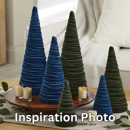 Your Heart's Content Olive Green Velvet Trees Set of 3, Woodland Nursery Bookshelf, Modern Valentine Tabletop, Holiday Dining Table, Elegant Mantel Décor, Handcrafted Gift for (Olive)