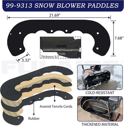 99-9313 Snow Blower Paddles with 133-5585 Scraper Replaces 99 9313, 88-0771, 125-1128, 55-9251, 55-9250 for Toro Power Clear 210R, 221, 421, 621R, 621Z, 621E, 721, 721E, 721R Snowthrowers