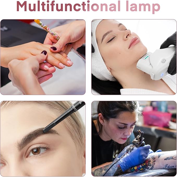 mcwdoit ech, Half Moon Desk Lamp for Lash Eyelash Extensions, Manicure, Tattoo, Eyebrows, Adjustable Brightness 3 Color Temperature 3000k‑6500k