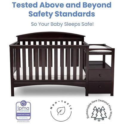 Delta Children Abby Convertible Crib and Changer, Dark Chocolate