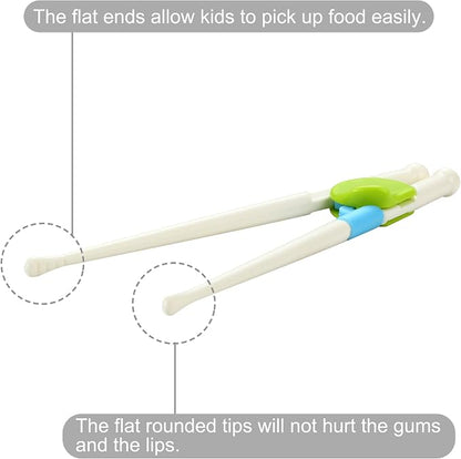 PandaEar 2 Pairs Kids Training Chopsticks, Reusable Dishwasher Safe | Children Learning Practice Chopsticks for Beginners Toddler, Develops Fine Motor Brain Skills