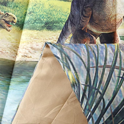 WINLIFE Dinosaur Comforter Set Twin Kids Bedding Set T-Rex Jurassic Jungle Dino Comforter Sets for Boys Teens, Lightweight Easy Care Bedding (2 Pieces, Twin)