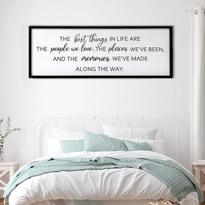The Best Things in Life Framed Wall Art, 40''×15'' Rustic The Best Things in Life Sign for God Jesus Christ Prayer, Horizontal Holy Inspirational Family Home Decor