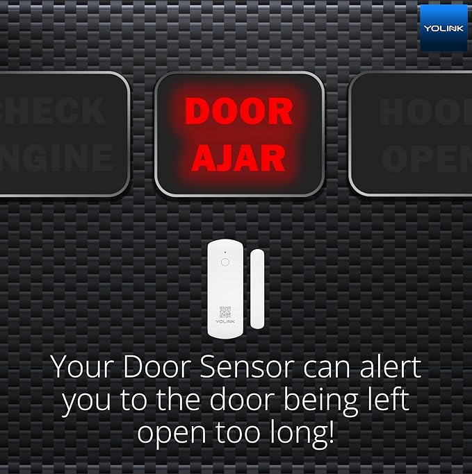 YoLink LoRa Smart Door Sensor Starter Kit: - 1/4 Mile Open-Air Range, Door Left-Open Reminders,5 Years Battery Life, SMS/Text, Email & App Alerts, Alexa, IFTTT, Home Assistant
