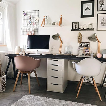 Kaboon Universal Tabletop 45.67"x23.62", Solid One-Piece Melamine Table Top, Double Desk L-Desk DIY, Home and Office,Cloud Atlas/Black Marble