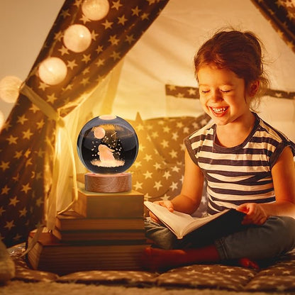 Easter Bunny Lamp Things for Teen Girls, Large 3D Bunny Night Light, Crystal Rabbit Lamp 16 Color Changing with Remote Control for Bedroom Decor, Night Light Bunny
