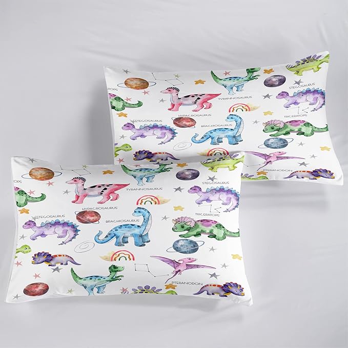 CVHOUSE Dinosaur Bedding Set,Dinosaur Comforter,Dinosaur Comforter Set Queen,Microfiber Quilt Set with 1 Comforter and 2 Pillow Cases- 3 Piece