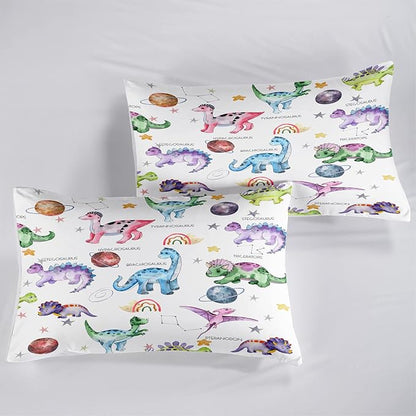 CVHOUSE Dinosaur Bedding Set,Dinosaur Comforter,Dinosaur Comforter Set Queen,Microfiber Quilt Set with 1 Comforter and 2 Pillow Cases- 3 Piece