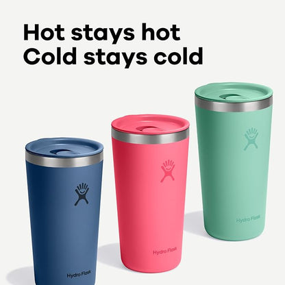 Hydro Flask All Around Tumbler Press-In Lid, Insulated Travel Mug, Stainless Steel Coffee Cup 20 Oz Tonal Black