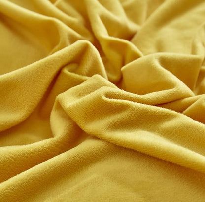 Wellboo Mustard Yellow Velvet Comforter Sets Full Size Solid Fluffy Turmeric Yellow Bedding Comforters Plain Dark Yellow Sherpa Quilts Soft Warm Winter Flannel Plush Blanket Luxury Shaggy Crystal Bed