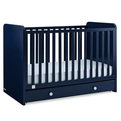 GAP babyGap Graham 4-in-1 Convertible Crib with Storage Drawer - Greenguard Gold Certified, Navy/Light Blue