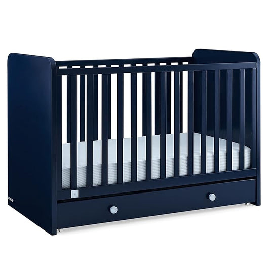 GAP babyGap Graham 4-in-1 Convertible Crib with Storage Drawer - Greenguard Gold Certified, Navy/Light Blue