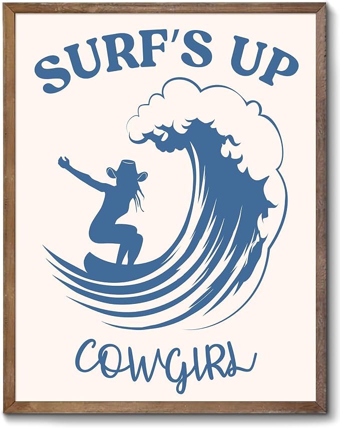 XOCUUI Coastal Cowgirl Wall Art,Coquette Blue Cowgirl Boots Posters，Blue Beachy Cowgirl Room Decor,Preppy Aesthetic Pictures Prints for Teen Girl Dorm Apartment Decoration 8x10 (Unframed)
