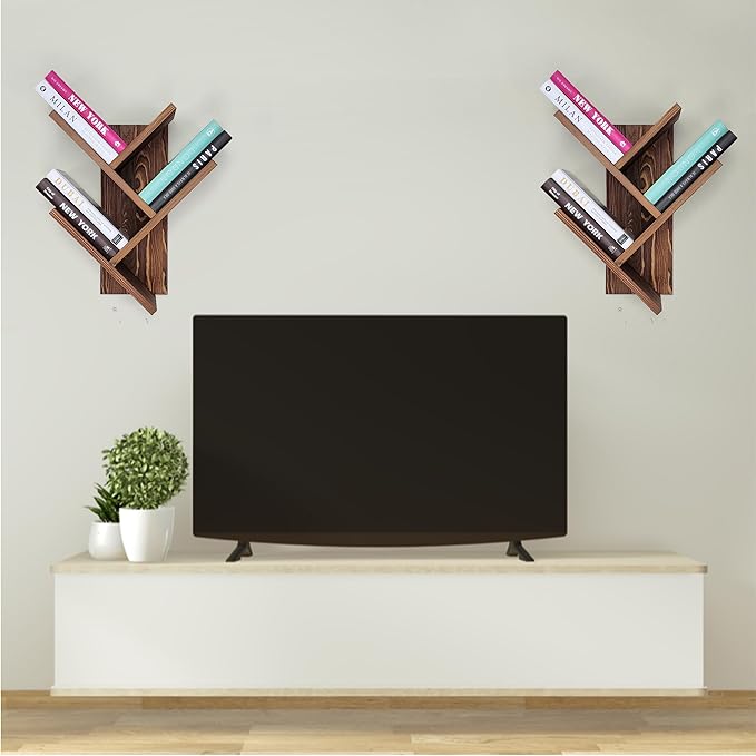 Tree Bookshelf 7-Tier | Wall Bookshelf | Book Organizer | Solid Wood Bookshelf for Kids | Floating Bookshelf Organizer
