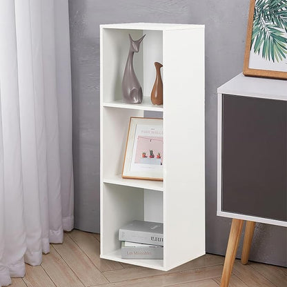 PACHIRA E-Commerce Wooden Storage Cubes Bookcase, Unit Shelf, Closet Cabinet, Organizer Rack in Living Room, Bedroom, Study, 3 Cube, White