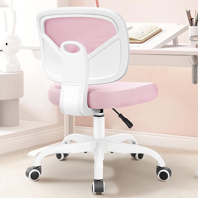 Primy Kids Desk Chair, Pink Study Chair for Boys Girls with Height Adjustable, Swivel Mesh Task Student Chairs for 4-12, Growing Teen Office Chair for Home/School/Office (Pink)