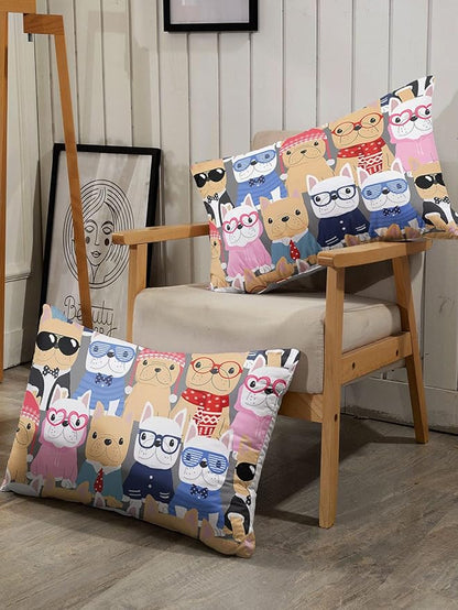 Datura home Dog Comforter Beddding Set for Kids Children,Puppy Pug Cute Dog Pattern Cartoon Career Pet Bedding Set with 1 Comforter and 2 Pillowcases(Dog Full)