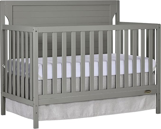 Cape Cod 5-in-1 Convertible Crib in Storm Grey, Greenguard Gold Certified, 55x30x44.5 Inch (Pack of 1)