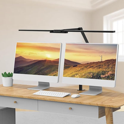 Transformable LED Desk Lamp, 37.4" Architect Desk Light with Clamp, 3 Light Bars for Home Office, 24W Ultra Bright Auto Dimming 5 CCT Modes & 5 Brightness Levels Table Light for L Shaped Desk