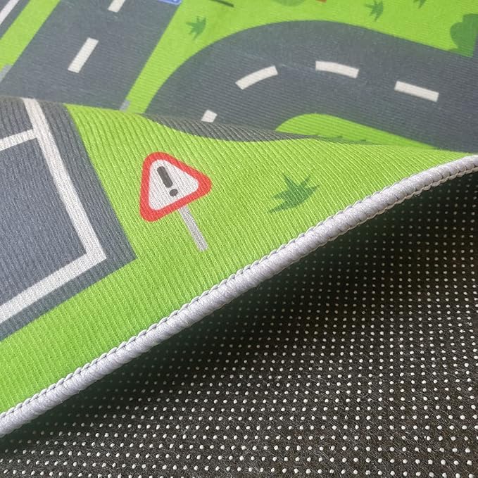 Car Rug Play Mat, Road Rug Carpet for Kids, City Life Educational Road Traffic Carpet for Ages 3-12 Years Old(120×180cm/47×71inch)